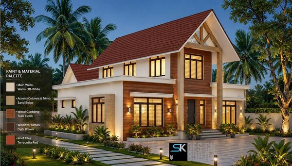 Chethan Side Elevation Evening View